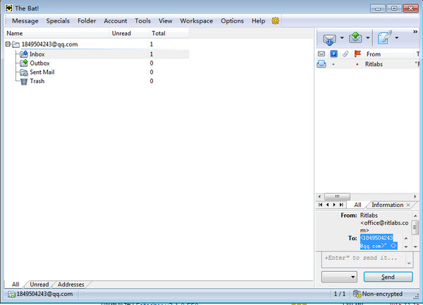 E-mail客户程序(The Bat! BETA )截图