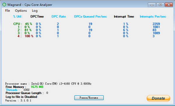 CPU内核分析软件(CPU Core Analyzer)截图