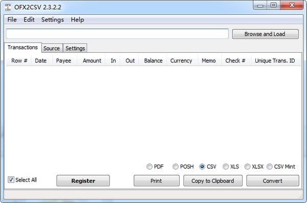 OFX2CSV(QFX转CSV工具)截图