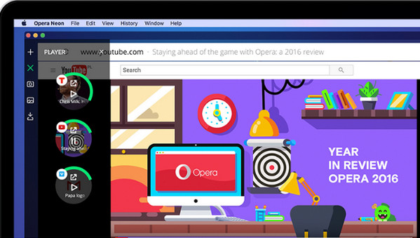 Opera Neon浏览器截图