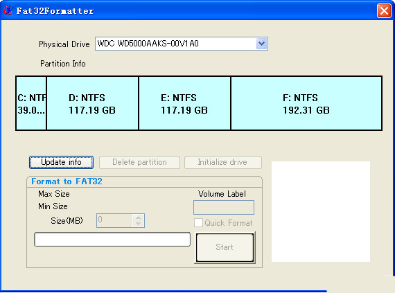 fat32格式化工具FAT32formatter截图