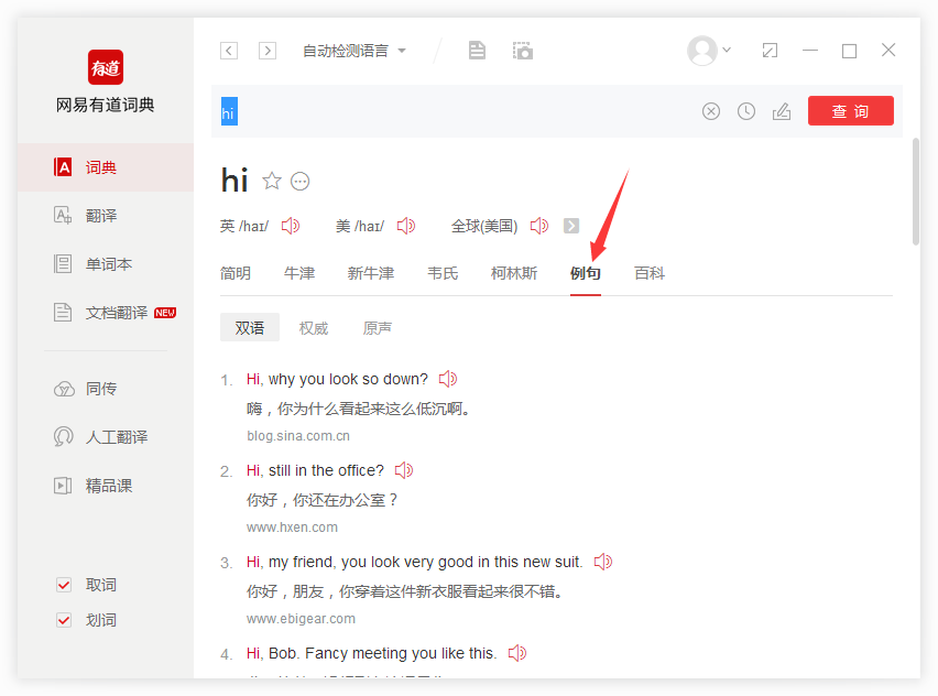 有道词典截图