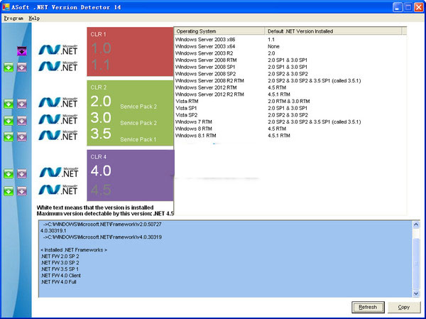 NET版本检测工具截图