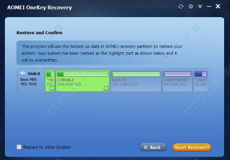 AOMEI OneKey Recovery截图