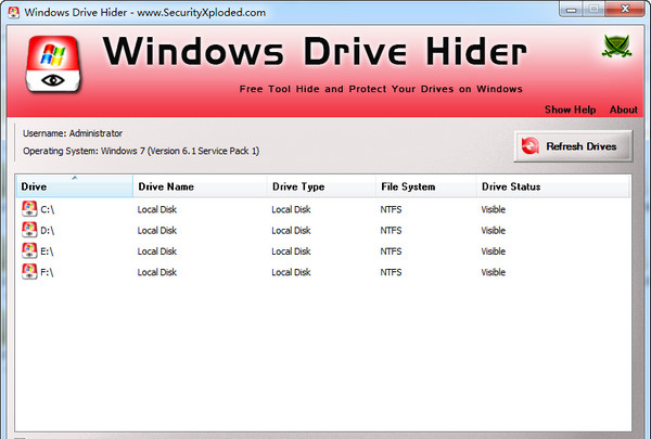 Windows Drive Hider截图