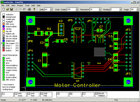 PCB版图设计工具(FreePCB)截图