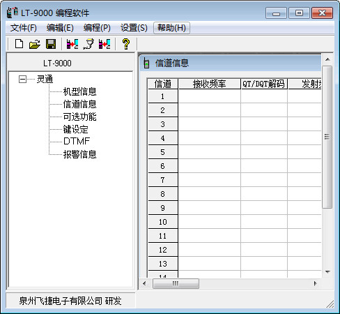 灵通LT-9000对讲机写频软件截图