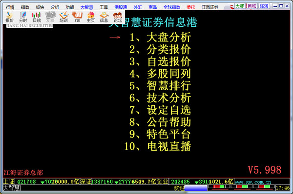 江海证券大智慧截图