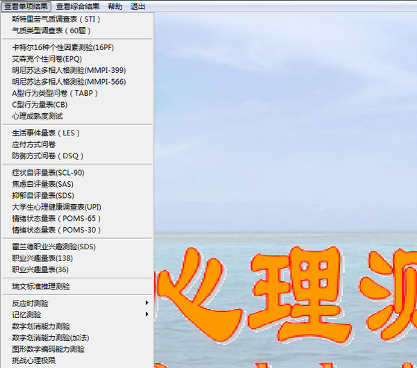 简明心理评测系统截图