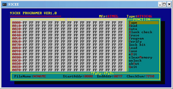 93CXX系列存储芯片读写器程序截图