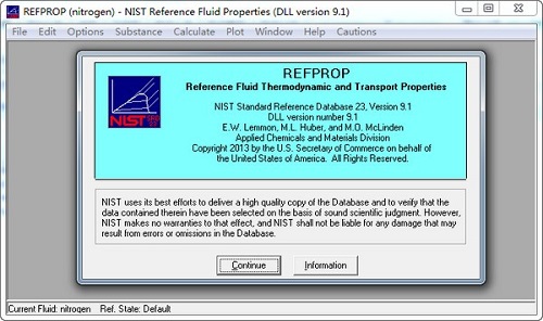 REFPROP(制冷剂物性查询软件)截图