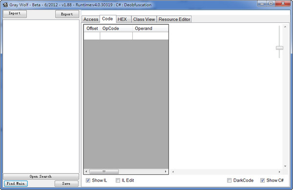 .net反汇编工具(Gray Wolf)截图