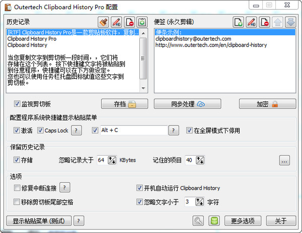 Clipboard History Pro(剪贴板工具栏)截图