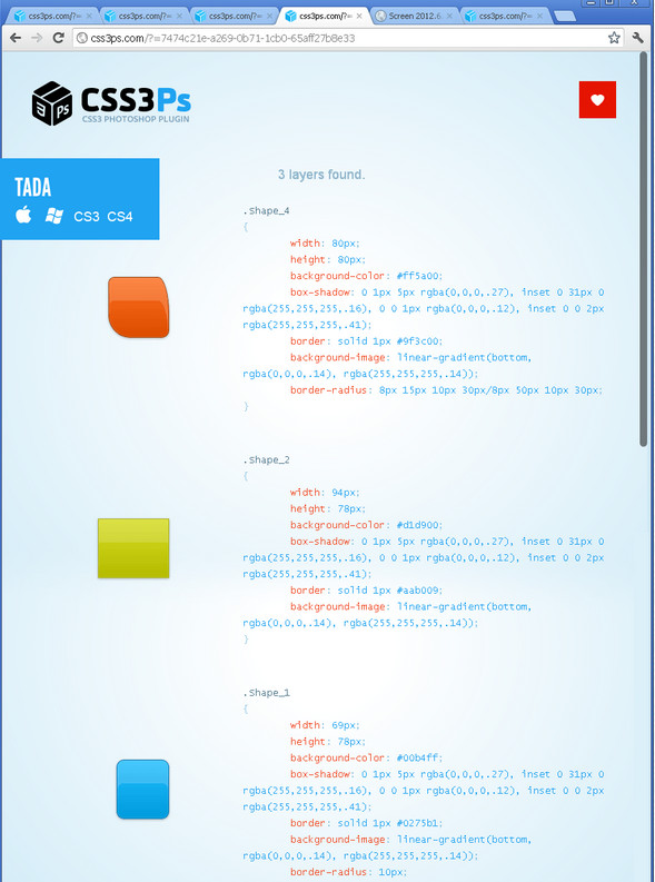 CSS3PS插件截图