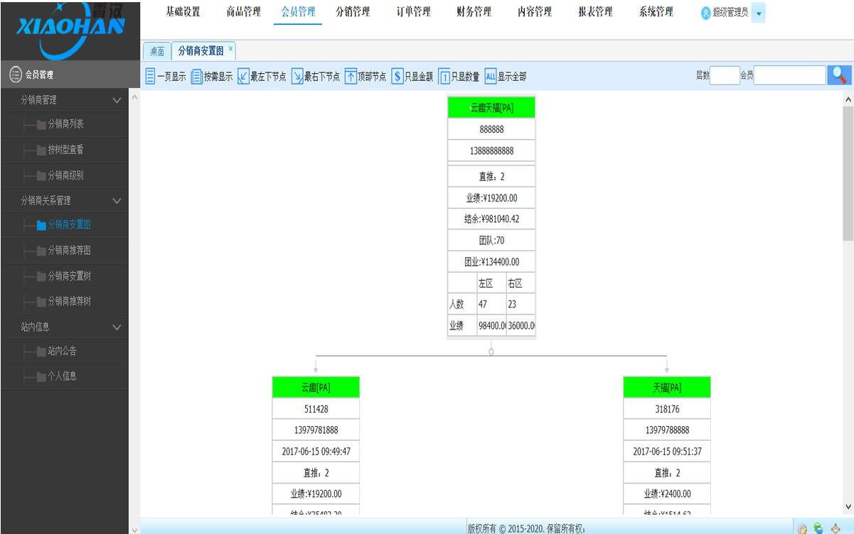 广州霄汉双轨制直销系统企业版截图