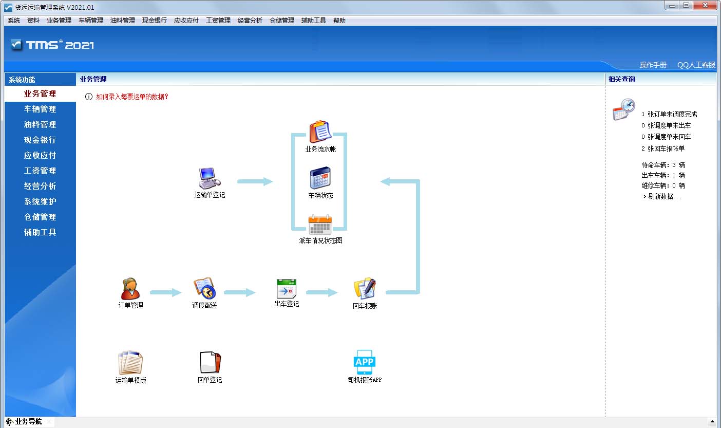 货运(物流)运输管理系统截图