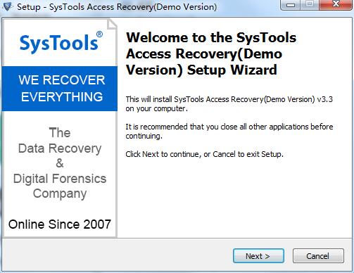 SysTools Access recovery截图