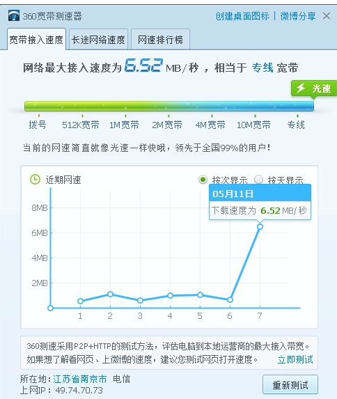 360宽带测速器截图