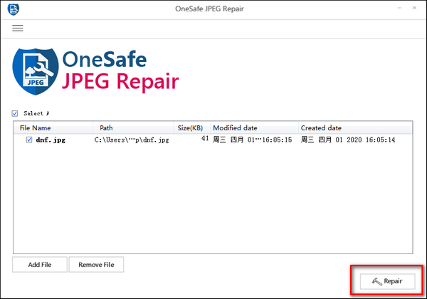 OneSafe JPEG Repair截图