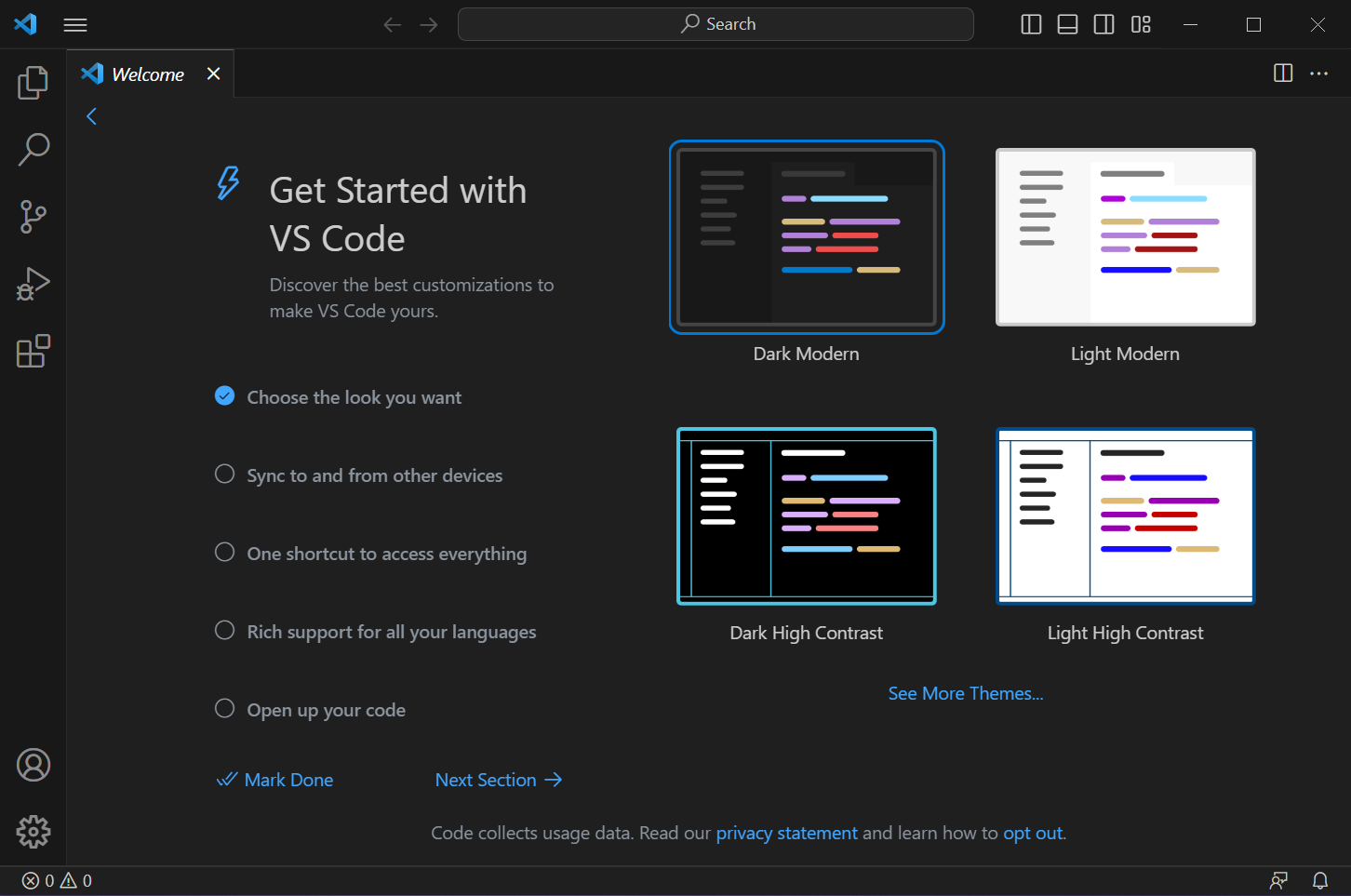 VS编辑器Visual Studio Code截图