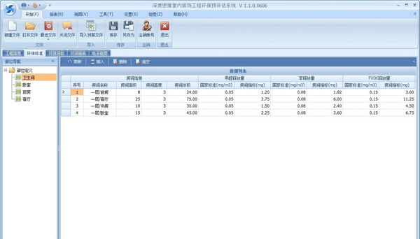 深度思维室内装饰工程环保预评估系统截图