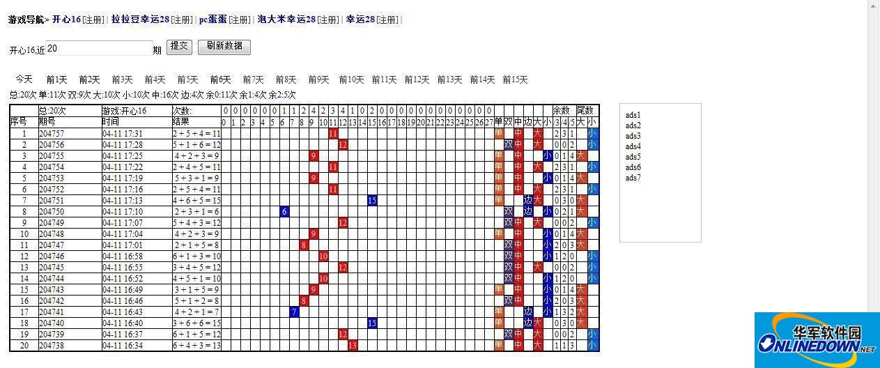 游戏走势图网站系统截图