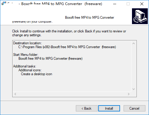 Boxoft Free MP4 to MPG Converter截图