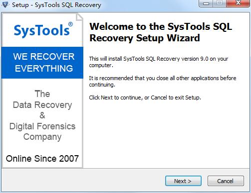 SysTools SQL Recovery截图