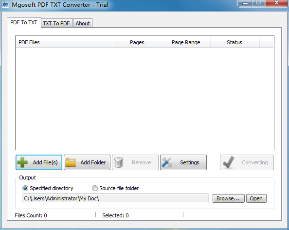 Mgosoft PDF Text Converter截图