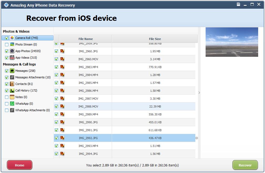Amazing Any iPhone Data Recovery截图