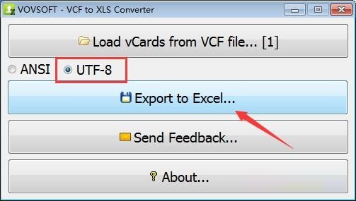 VCF to XLS Converter截图