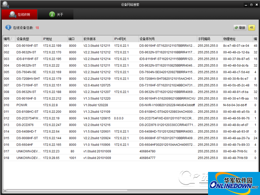 海康威视设备网络搜索(SADPTool)截图