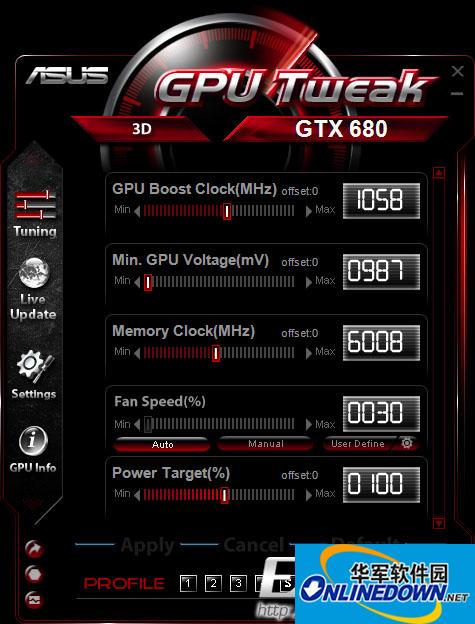 华硕显卡超频软件(ASUS GPU Tweak)截图