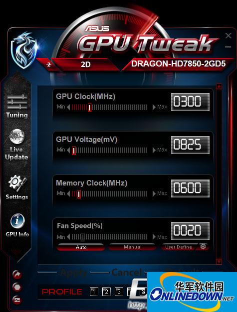 华硕显卡超频软件(ASUS GPU Tweak)截图