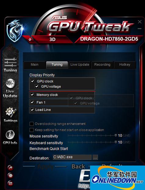 华硕显卡超频软件(ASUS GPU Tweak)截图