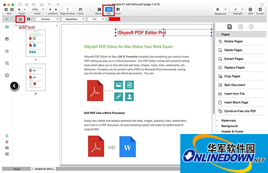 ISkysoft PDF Editor Mac版截图