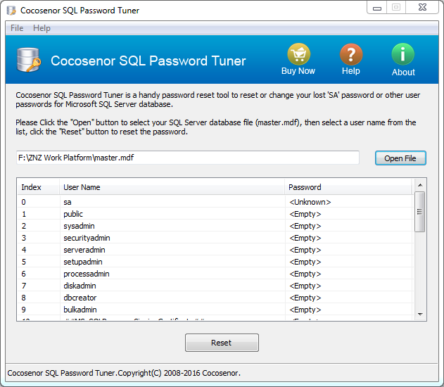 Cocosenor SQL Password Tuner截图