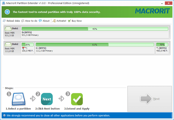 Macrorit Partition Extender截图