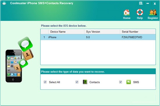 Coolmuster iPhone SMS+Contacts Recovery截图