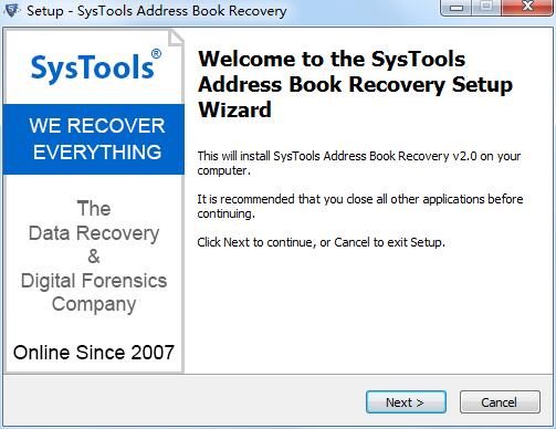 SysTools Address Book Recovery截图