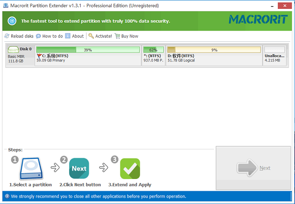 Macrorit Partition Extender截图