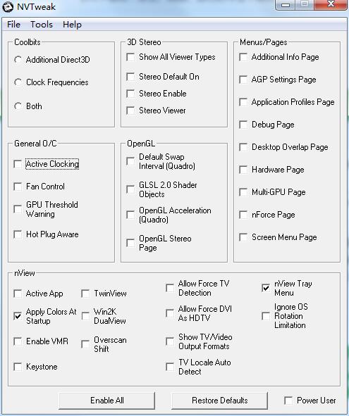 NVTweak截图