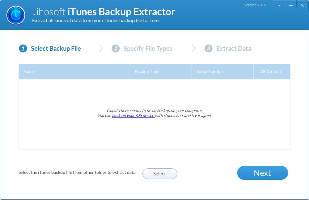 Jihosoft iTunes Backup Extractor截图