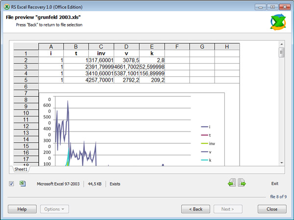 RS Excel Recovery截图