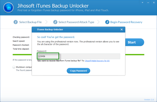 Jihosoft iTunes Backup Unlocker截图