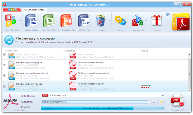 FoxPDF Office to PDF Converter截图