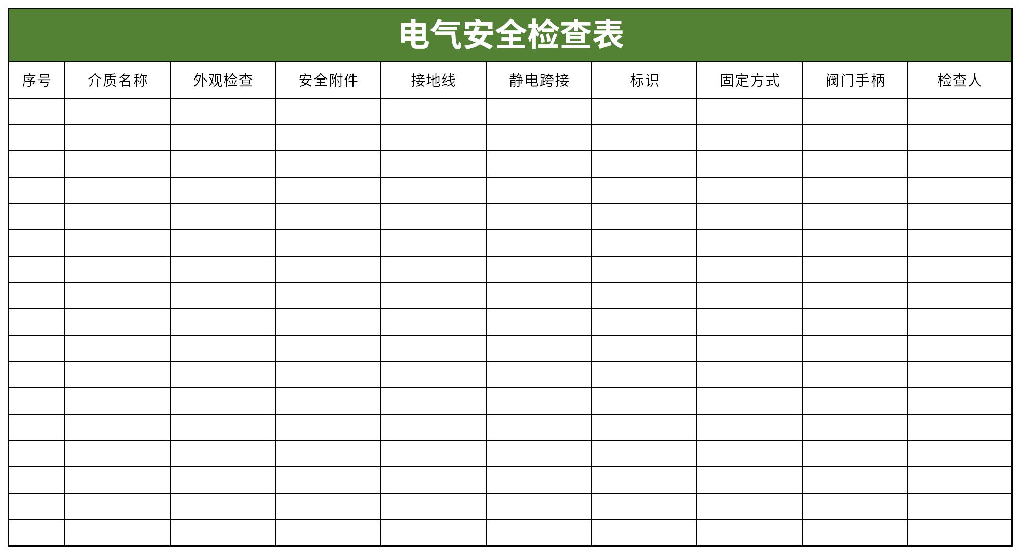 电气安全检查表截图