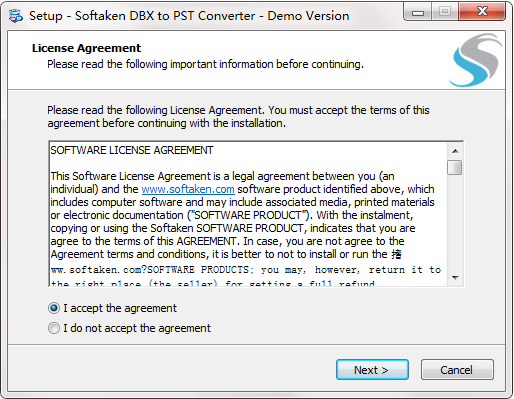 Softaken DBX to PST Converter截图