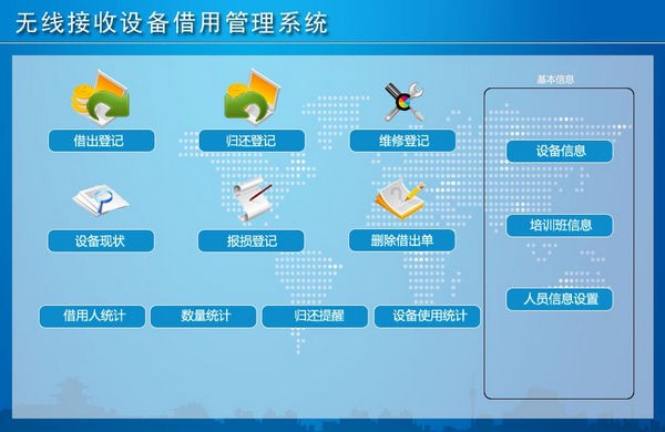 无线接收设备借用管理系统截图