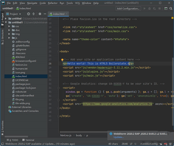 WebStorm 2020截图